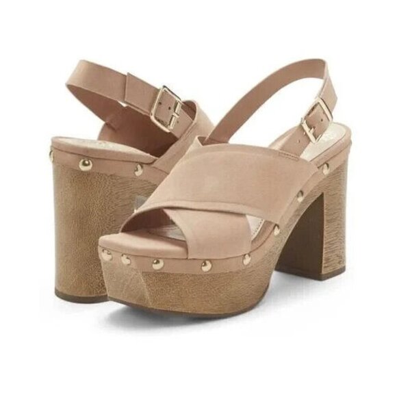 Vince Camuto Shoes - VINCE Camuto "Jenevy" block heel slingback Women 8 suede sandal platform